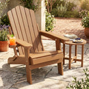 Folding Adirondack Chair with Adjustable Backrest & Cup Holder by LJGDeals