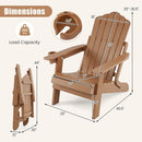 Folding Adirondack Chair with Adjustable Backrest & Cup Holder by LJGDeals