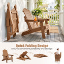 Folding Adirondack Chair with Adjustable Backrest & Cup Holder by DirectDeals