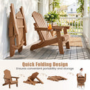 Folding Adirondack Chair with Adjustable Backrest & Cup Holder by LJGDeals