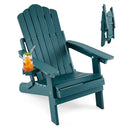 Folding Adirondack Chair with Adjustable Backrest & Cup Holder by DirectDeals