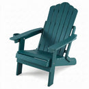 Folding Adirondack Chair with Adjustable Backrest & Cup Holder by LJGDeals