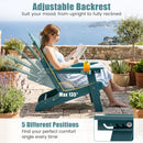 Folding Adirondack Chair with Adjustable Backrest & Cup Holder by DirectDeals