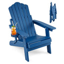 Folding Adirondack Chair with Adjustable Backrest & Cup Holder by LJGDeals