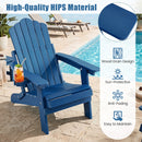 Folding Adirondack Chair with Adjustable Backrest & Cup Holder by DirectDeals