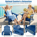 Folding Adirondack Chair with Adjustable Backrest & Cup Holder by LJGDeals