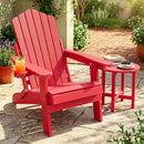 Folding Adirondack Chair with Adjustable Backrest & Cup Holder by DirectDeals