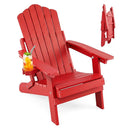 Folding Adirondack Chair with Adjustable Backrest & Cup Holder by LJGDeals