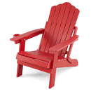 Folding Adirondack Chair with Adjustable Backrest & Cup Holder by LJGDeals