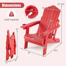 Folding Adirondack Chair with Adjustable Backrest & Cup Holder by LJGDeals