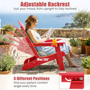 Folding Adirondack Chair with Adjustable Backrest & Cup Holder by DirectDeals