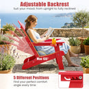 Folding Adirondack Chair with Adjustable Backrest & Cup Holder by LJGDeals