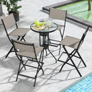 Outdoor Folding Bar Height Stool Set of 4 with Metal Frame and Footrest by LJGDeals