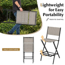 Outdoor Folding Bar Height Stool Set of 4 with Metal Frame and Footrest by LJGDeals
