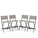 Outdoor Folding Bar Height Stool Set of 4 with Metal Frame and Footrest by LJGDeals