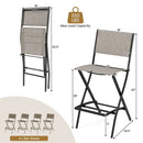 Outdoor Folding Bar Height Stool Set of 4 with Metal Frame and Footrest by LJGDeals