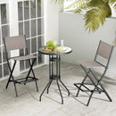 Outdoor Folding Bar Height Stool Set of 4 with Metal Frame and Footrest by LJGDeals