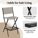 Outdoor Folding Bar Height Stool Set of 4 with Metal Frame and Footrest by LJGDeals