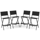 Outdoor Folding Bar Height Stool Set of 4 with Metal Frame and Footrest by LJGDeals
