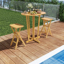 Outdoor Folding Bar Table with Oval Tabletop and Cross Base by LJGDeals