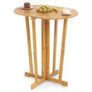 Outdoor Folding Bar Table with Oval Tabletop and Cross Base by LJGDeals