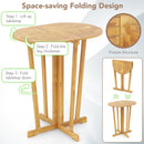 Outdoor Folding Bar Table with Oval Tabletop and Cross Base by LJGDeals