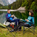 Outdoor Folding Camping Chairs and Table Set with Carrying Bag-Black by LJGDeals