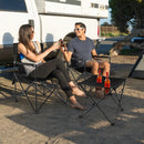 Outdoor Folding Camping Chairs and Table Set with Carrying Bag-Black by LJGDeals