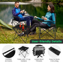 Outdoor Folding Camping Chairs and Table Set with Carrying Bag-Black by LJGDeals