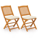 Outdoor Folding Chairs with Seat Cushions Set of 2-Red by DirectDeals