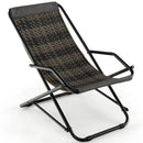Outdoor Patio PE Wicker Rocking Chair with Armrests and Metal Frame-Gray by LJGDeals