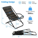 Outdoor Patio PE Wicker Rocking Chair with Armrests and Metal Frame-Gray by LJGDeals