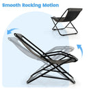 Outdoor Patio PE Wicker Rocking Chair with Armrests and Metal Frame-Gray by LJGDeals
