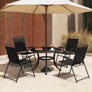 Outdoor Folding Sling Chairs Set of 4 with Armrest and Backrest by LJGDeals