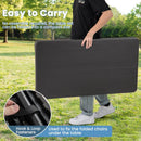 Outdoor Folding Table Bench Set w All-Weather HDPE Tabletop and Sturdy Metal Frame-Black by DirectDeals