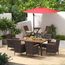 Patio Bundle: Outdoor Furniture Set+Patio Umbrella+Patio Swing+Bistro Set by LJGDeals