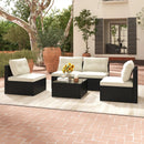 5 Pieces Outdoor Patio Furniture Set with Cushions and Coffee Table by LJGDeals