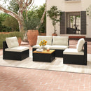 5 Piece Outdoor Furniture Set with Solid Tabletop and Soft Cushions by LJGDeals