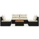 5 Piece Outdoor Furniture Set with Solid Tabletop and Soft Cushions by LJGDeals