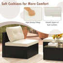 5 Pieces Outdoor Patio Furniture Set with Cushions and Coffee Table by LJGDeals