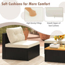 5 Piece Outdoor Furniture Set with Solid Tabletop and Soft Cushions by LJGDeals