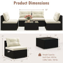 5 Pieces Outdoor Patio Furniture Set with Cushions and Coffee Table by LJGDeals