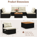 5 Piece Outdoor Furniture Set with Solid Tabletop and Soft Cushions by LJGDeals