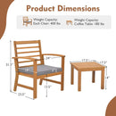 3 Pieces Outdoor Furniture Set with Soft Seat Cushions by LJGDeals