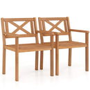 Outdoor Garden Acacia Wood Patio Dining Chairs for Porch by DirectDeals