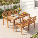 Outdoor Garden Acacia Wood Patio Dining Chairs for Porch by DirectDeals