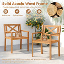 Outdoor Garden Acacia Wood Patio Dining Chairs for Porch by LJGDeals
