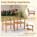 Outdoor Garden Acacia Wood Patio Dining Chairs for Porch by LJGDeals