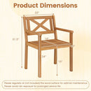 Outdoor Garden Acacia Wood Patio Dining Chairs for Porch by LJGDeals