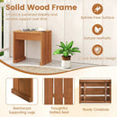 Outdoor Garden Bench Single Person Patio Backless Bench with Solid Wooden Frame by DirectDeals